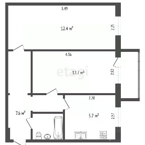 Продается 2-комн. квартира, 43,1 м²