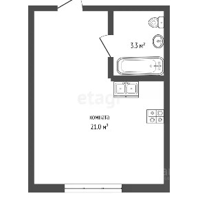 Продается апартаменты-студия, 25,2 м²