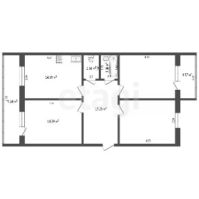 Продается 3-комн. квартира, 72,8 м²