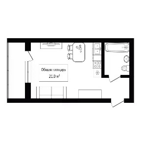 Продается студия, 21 м²