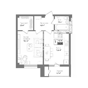 Продается 1-комн. квартира, 46 м²