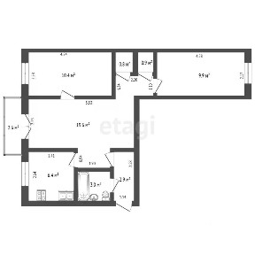Продается 3-комн. квартира, 54,1 м²