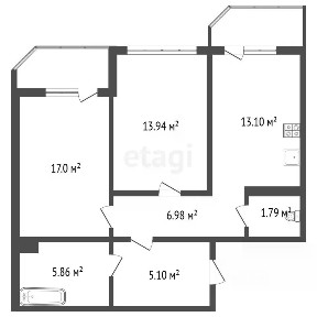 Продается 2-комн. квартира, 65 м²