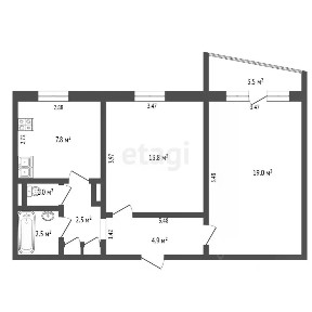 Продается 2-комн. квартира, 52 м²