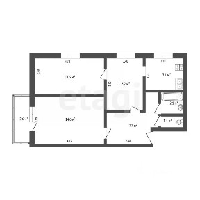 Продается 3-комн. квартира, 51,1 м²