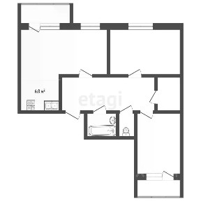 Продается 2-комн. квартира, 84,3 м²