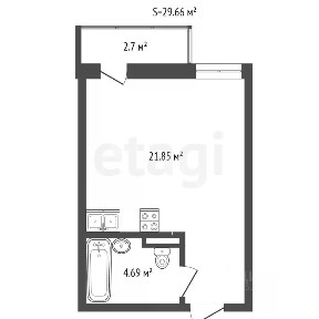 Продается студия, 30 м²