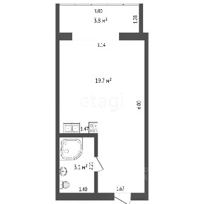 Продается студия, 22,8 м²