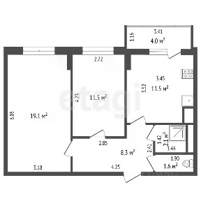 Продается 2-комн. квартира, 57,8 м²