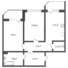 Продается 2-комн. квартира, 69,4 м²