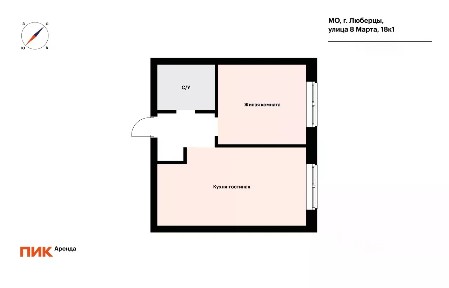 Сдается 2-комн. квартира, 39,4 м²
