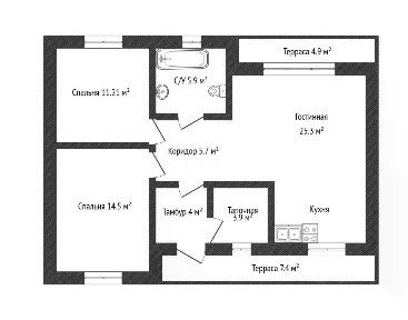 Продается 1-этажный дом, 85,3 м²