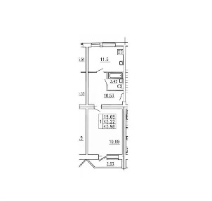 Продается 1-комн. квартира, 45,9 м²