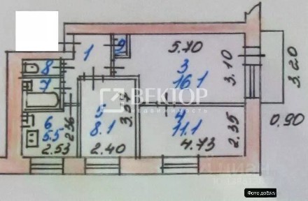 Продается 3-комн. квартира, 50,8 м²