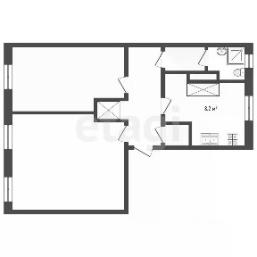 Продается 2-комн. квартира, 52,4 м²