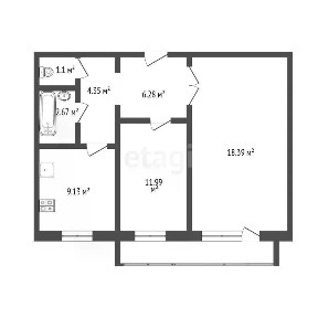 Продается 2-комн. квартира, 53,9 м²
