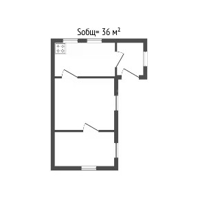 Продается 1-этажный дом, 36 м²