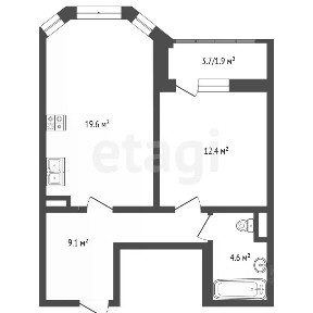 Продается 1-комн. квартира, 47,4 м²