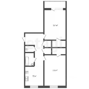 Продается 2-комн. квартира, 52,5 м²