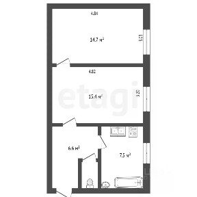 Продается 2-комн. квартира, 45,6 м²
