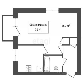 Продается 1-комн. квартира, 31,7 м²