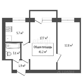 Продается 2-комн. квартира, 41,2 м²