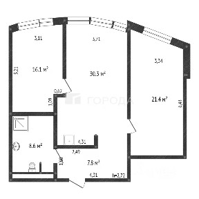 Продается 3-комн. квартира, 86,9 м²