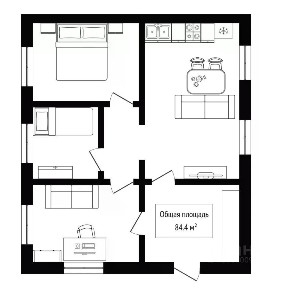 Продается 2-этажный дом, 84,4 м²