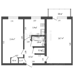 Продается 2-комн. квартира, 44,6 м²