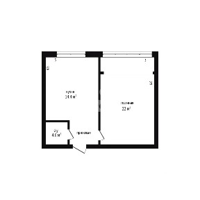 Продается 1-комн. квартира, 43,6 м²