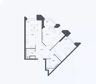 Продаются 3-комн. апартаменты, 54,57 м²