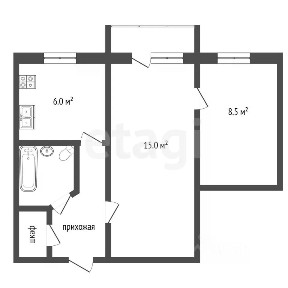 Продается 2-комн. квартира, 36 м²