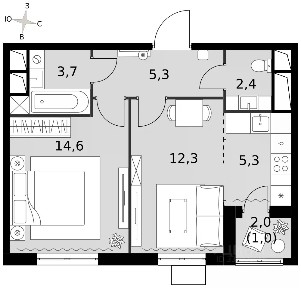 Продается 2-комн. квартира, 44,6 м²