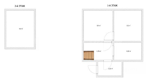 Продается 2-этажный дом, 50 м²