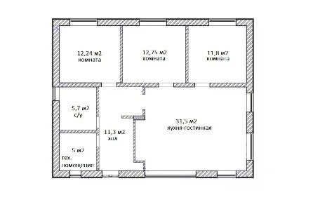 Продается 1-этажный дом, 97 м²