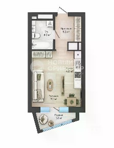 Продается студия, 29,5 м²