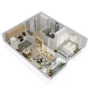 Продается 1-комн. квартира, 43,85 м²