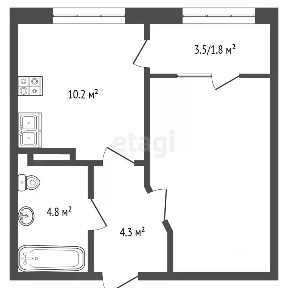 Продается 1-комн. квартира, 35,1 м²