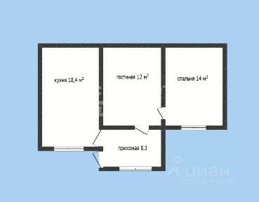 Продается 1-этажный дом, 53 м²