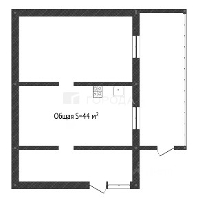 Продается 1-этажный дом, 44 м²
