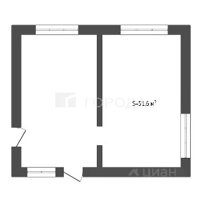 Продается 1-этажный дом, 51,6 м²