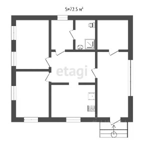 Продается 1-этажный дом, 72,5 м²