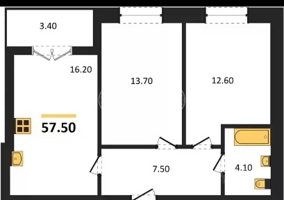 Продается 2-комн. квартира, 57,5 м²