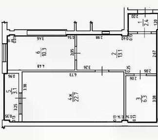 Продается 1-комн. квартира, 54,8 м²