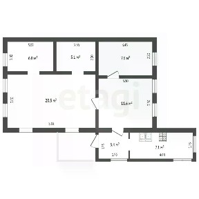 Продается 1-этажный дом, 68,3 м²
