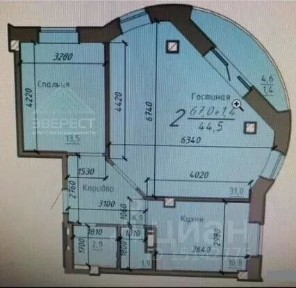 Продается 2-комн. квартира, 67 м²