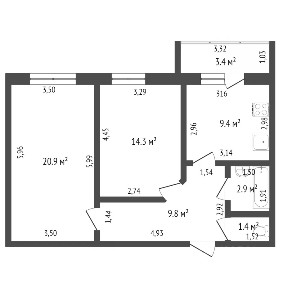 Продается 2-комн. квартира, 57,7 м²