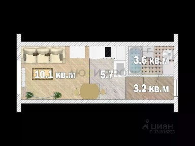 Продается апартаменты-студия, 22,6 м²