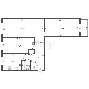 Продается 3-комн. квартира, 59,1 м²