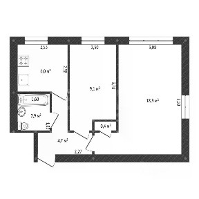 Продается 2-комн. квартира, 42,5 м²